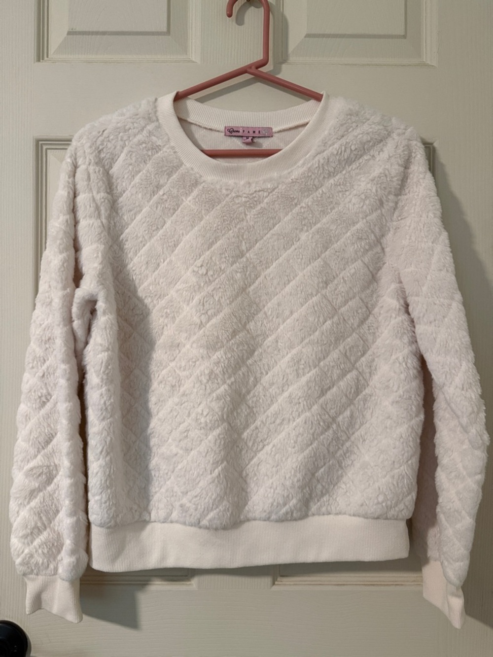 Cozy Plush Crewneck Sweater in Off-White